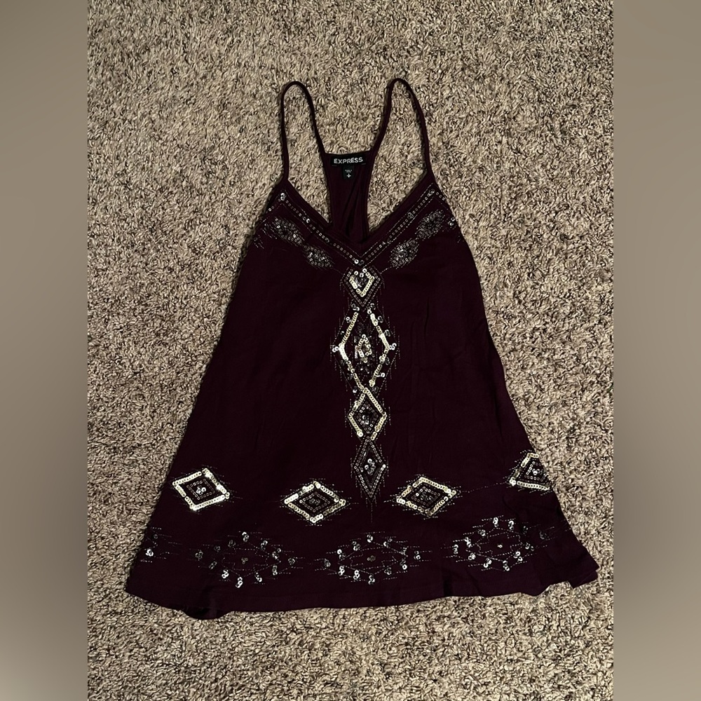 Dark purple Express sequin top